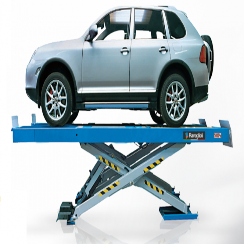 Cầu nâng cắt kéo kiểm tra góc đặt bánh xe 5 tấn, lắp chìm (3 pha. màu xanh)